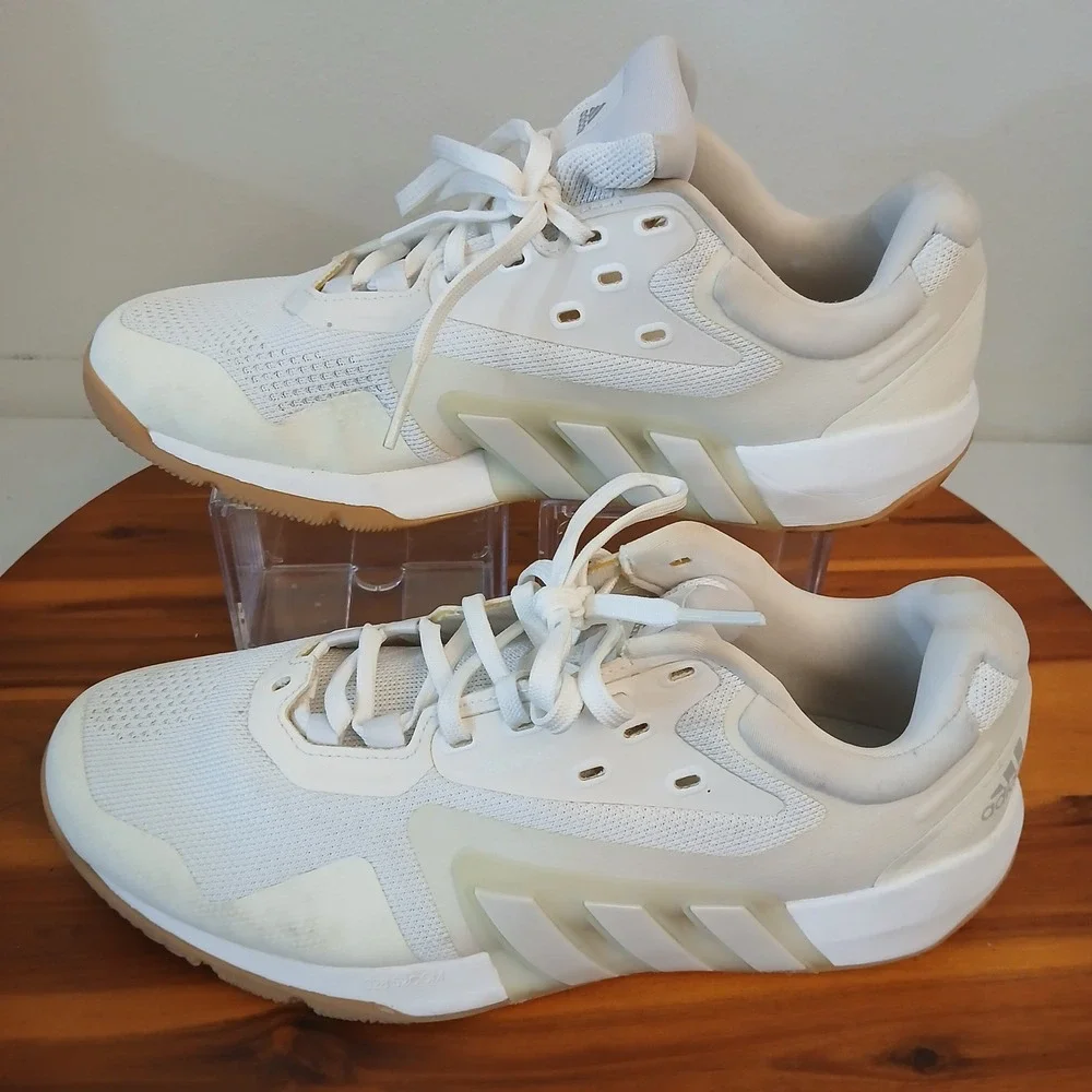 Adidas Dropset Trainer Womens 10 White Running Shoes Sneakers GW3899